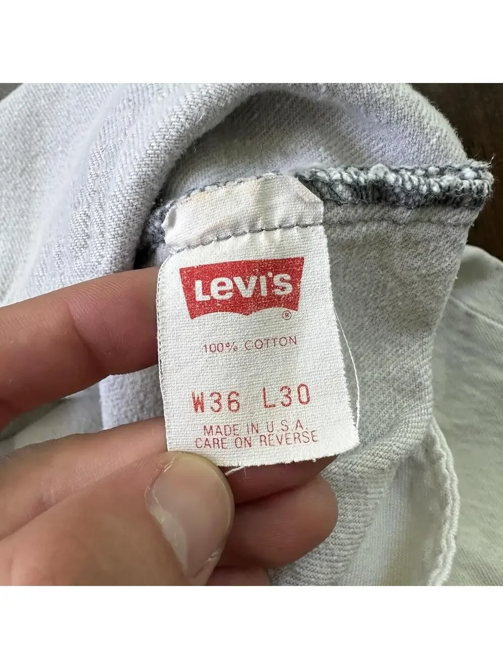 Vintage 90s Levis 501 USA 36x30 Tag Jeans 80s Blue Light Bleach Wash Act 32x29